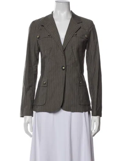 Pre-owned Piazza Sempione Striped Blazer In Green