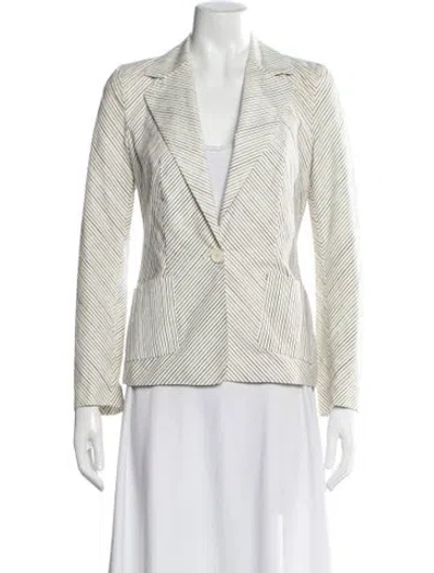 Pre-owned Piazza Sempione Striped Blazer In Neutral