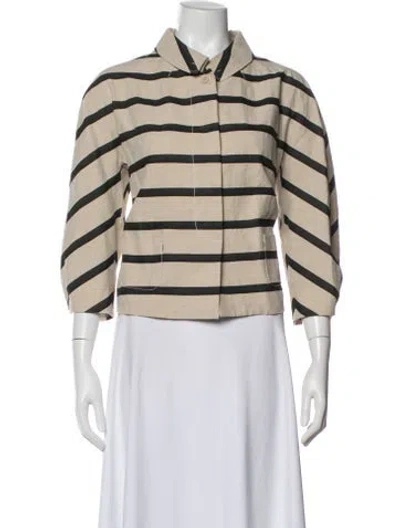 Pre-owned Piazza Sempione Striped Blazer In Neutral