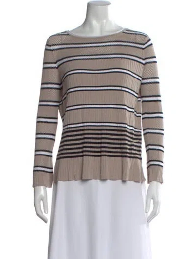 Pre-owned Piazza Sempione Striped Crew Neck Top In Multi