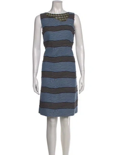Pre-owned Piazza Sempione Striped Knee-length Dress In Blue