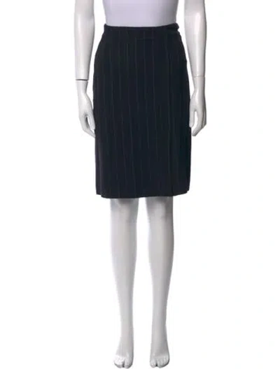 Pre-owned Piazza Sempione Striped Knee-length Skirt In Black