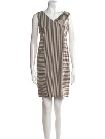 Pre-owned Piazza Sempione Striped Mini Dress In Gray