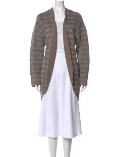 Pre-owned Piazza Sempione Striped Open Front Sweater In Multi