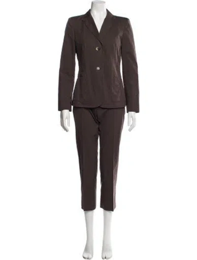 Pre-owned Piazza Sempione Striped Pant Set In Brown