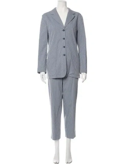 Pre-owned Piazza Sempione Striped Pantsuit In Blue