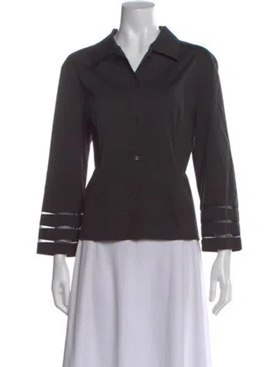 Pre-owned Piazza Sempione Three-quarter Sleeve Blouse In Black