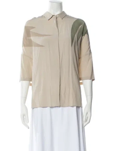 Pre-owned Piazza Sempione Three-quarter Sleeve Blouse In Neutral