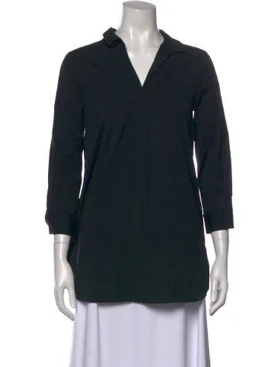 Pre-owned Piazza Sempione Three-quarter Sleeve Top In Black