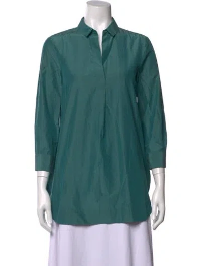 Pre-owned Piazza Sempione Three-quarter Sleeve Top In Green