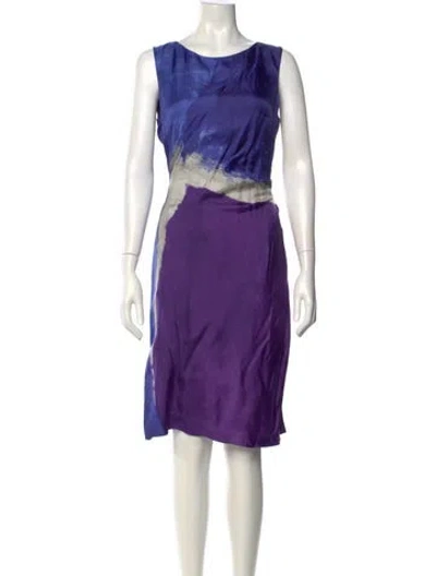 Pre-owned Piazza Sempione Tie-dye Print Knee-length Dress In Purple