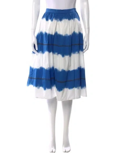 Pre-owned Piazza Sempione Tie-dye Print Knee-length Skirt W/ Tags In Blue