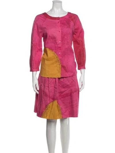Pre-owned Piazza Sempione Tie-dye Print Skirt Set In Neutrals/pink