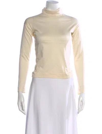 Pre-owned Piazza Sempione Turtleneck Long Sleeve Top In Neutral