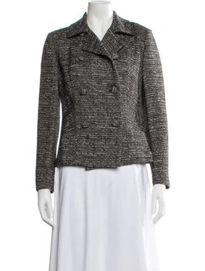 Pre-owned Piazza Sempione Tweed Pattern Blazer In Black