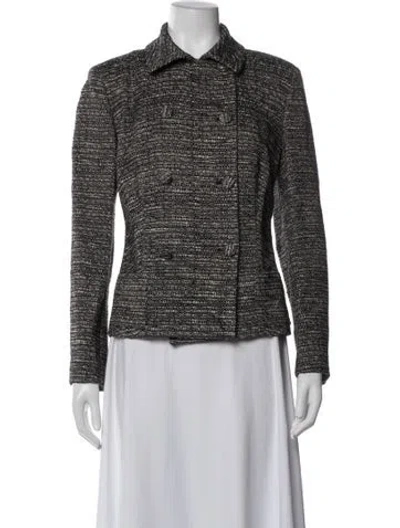 Pre-owned Piazza Sempione Tweed Pattern Blazer In Black
