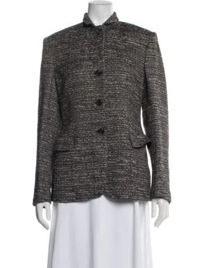 Pre-owned Piazza Sempione Tweed Pattern Blazer In Black