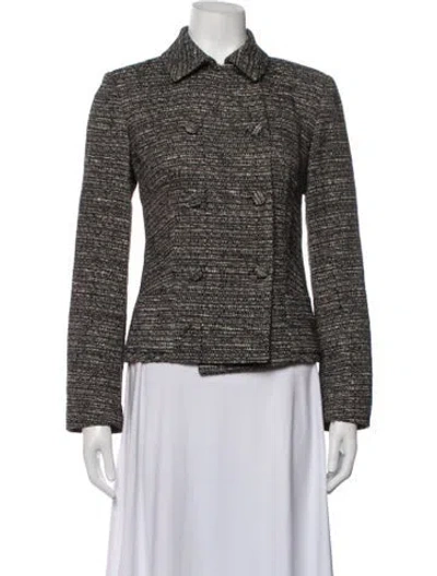 Pre-owned Piazza Sempione Tweed Pattern Blazer In Black