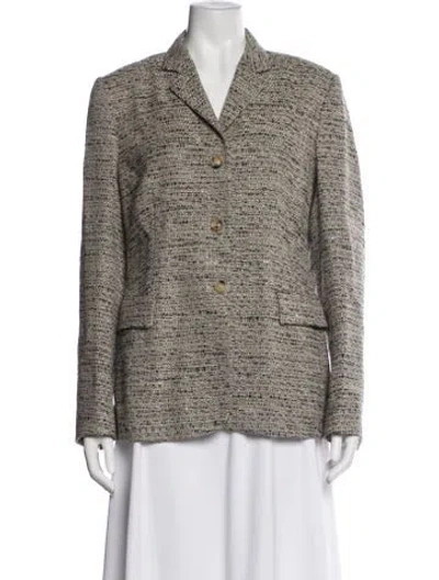 Pre-owned Piazza Sempione Tweed Tweed Pattern Blazer In Neutral
