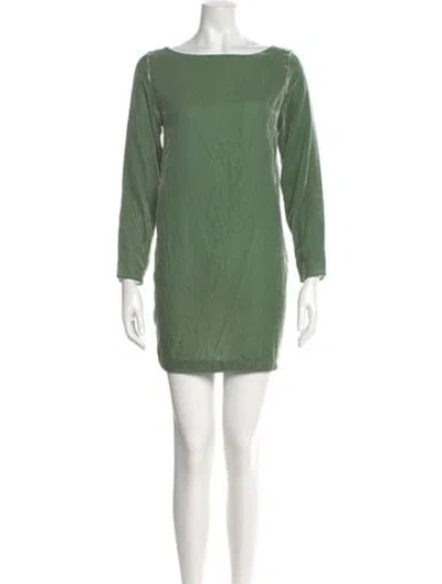 Pre-owned Piazza Sempione Velvet Mini Dress In Green