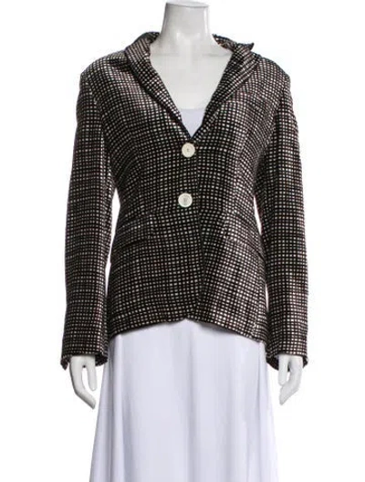 Pre-owned Piazza Sempione Velvet Printed Blazer In Multi