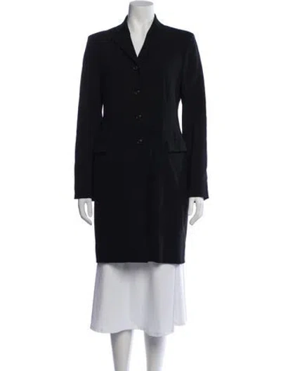 Pre-owned Piazza Sempione Virgin Wool Coat In Black/blue