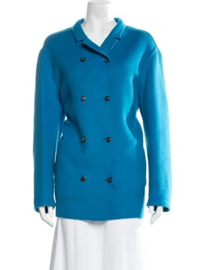 Pre-owned Piazza Sempione Virgin Wool Coat In Blue