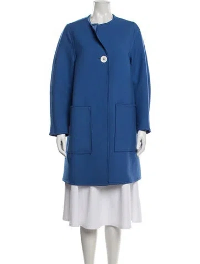 Pre-owned Piazza Sempione Virgin Wool Coat In Blue
