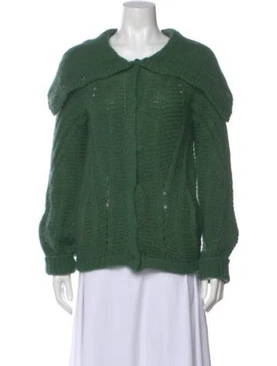 Pre-owned Piazza Sempione Virgin Wool Crew Neck Sweater In Green