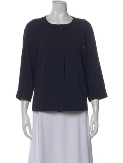 Pre-owned Piazza Sempione Virgin Wool Crew Neck Top In Black