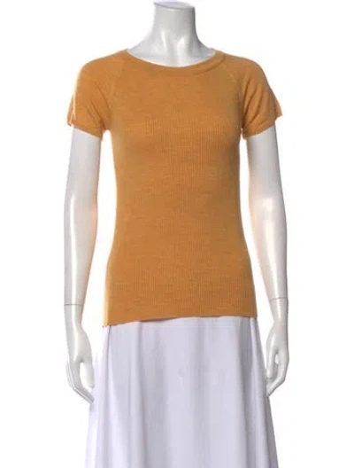 Pre-owned Piazza Sempione Virgin Wool Crew Neck T-shirt In Orange