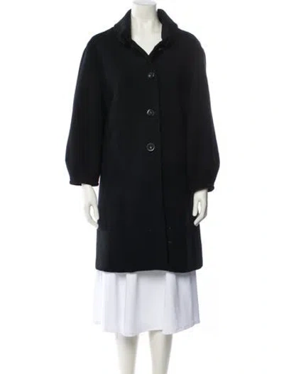 Pre-owned Piazza Sempione Virgin Wool Faux Fur Coat In Black