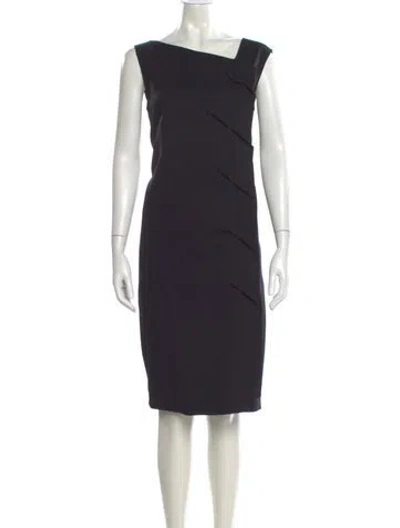 Pre-owned Piazza Sempione Virgin Wool Knee-length Dress In Black