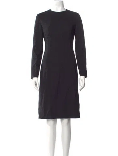 Pre-owned Piazza Sempione Virgin Wool Knee-length Dress In Black