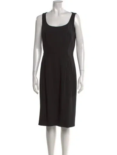 Pre-owned Piazza Sempione Virgin Wool Knee-length Dress In Black