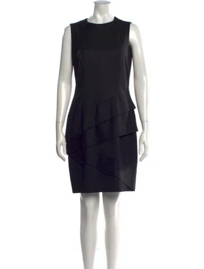 Pre-owned Piazza Sempione Virgin Wool Knee-length Dress In Black