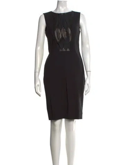 Pre-owned Piazza Sempione Virgin Wool Knee-length Dress In Black