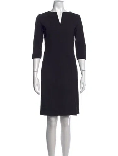 Pre-owned Piazza Sempione Virgin Wool Knee-length Dress In Black
