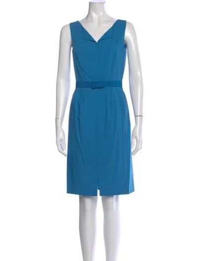 Pre-owned Piazza Sempione Virgin Wool Knee-length Dress In Blue