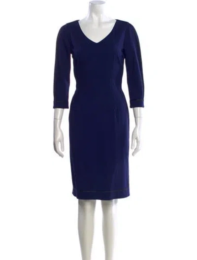 Pre-owned Piazza Sempione Virgin Wool Knee-length Dress In Blue