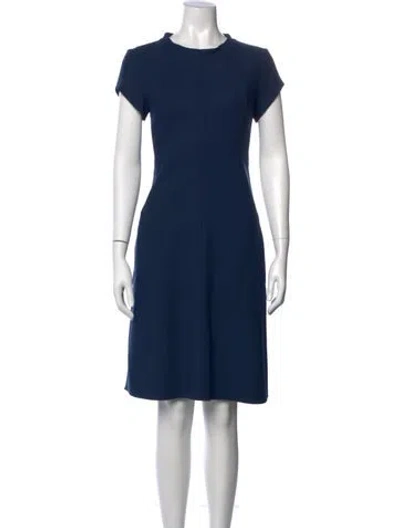 Pre-owned Piazza Sempione Virgin Wool Knee-length Dress In Blue