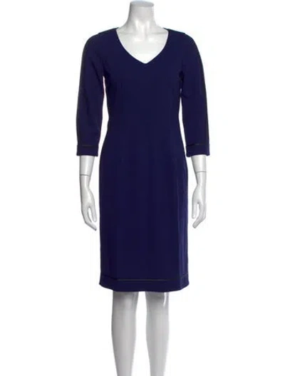Pre-owned Piazza Sempione Virgin Wool Knee-length Dress In Blue