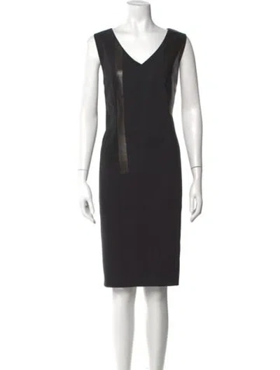 Pre-owned Piazza Sempione Virgin Wool Knee-length Dress In Gray