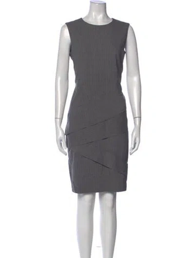 Pre-owned Piazza Sempione Virgin Wool Knee-length Dress In Grey