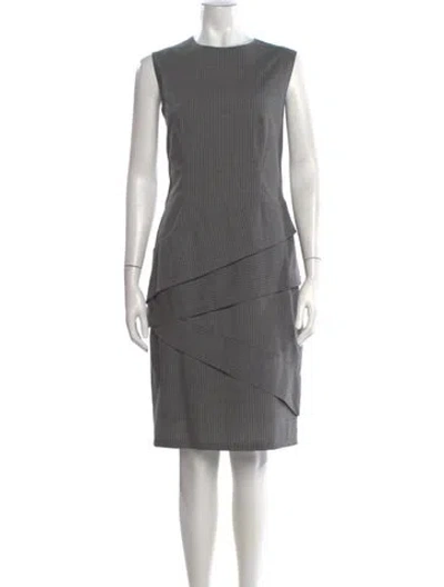 Pre-owned Piazza Sempione Virgin Wool Knee-length Dress In Grey
