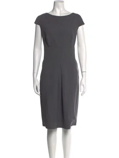 Pre-owned Piazza Sempione Virgin Wool Knee-length Dress In Grey