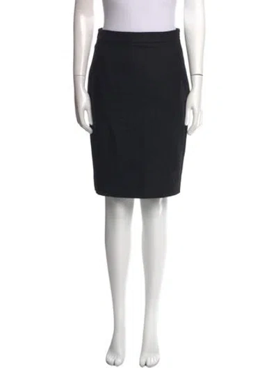 Pre-owned Piazza Sempione Virgin Wool Knee-length Skirt In Black
