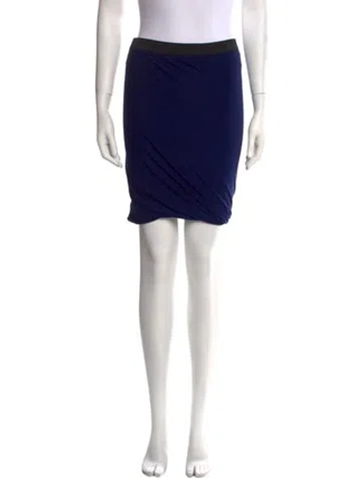 Pre-owned Piazza Sempione Virgin Wool Knee-length Skirt In Blue