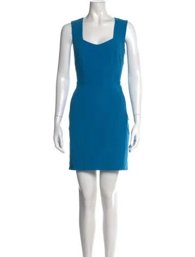 Pre-owned Piazza Sempione Virgin Wool Mini Dress In Blue
