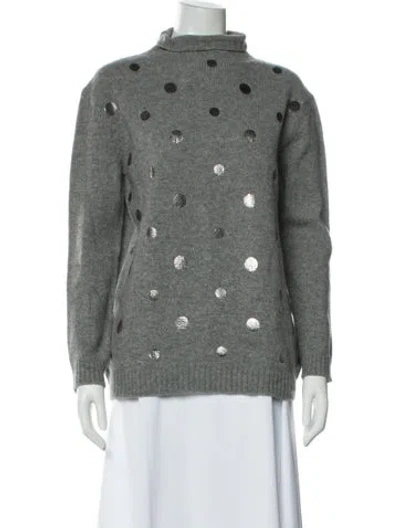Pre-owned Piazza Sempione Virgin Wool Mock Neck Sweater In Gray